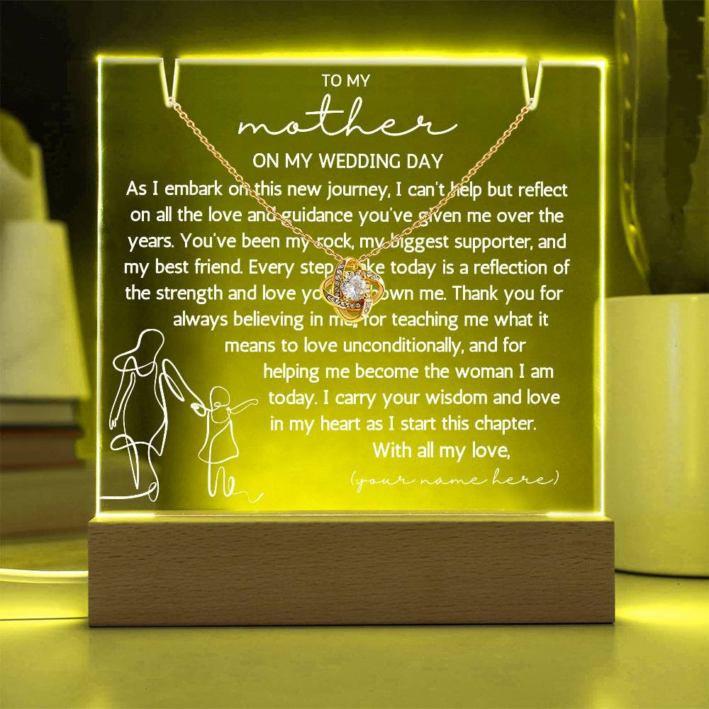 To My Mother On My Wedding Day Keepsake Acrylic Bundle (Love Knot)