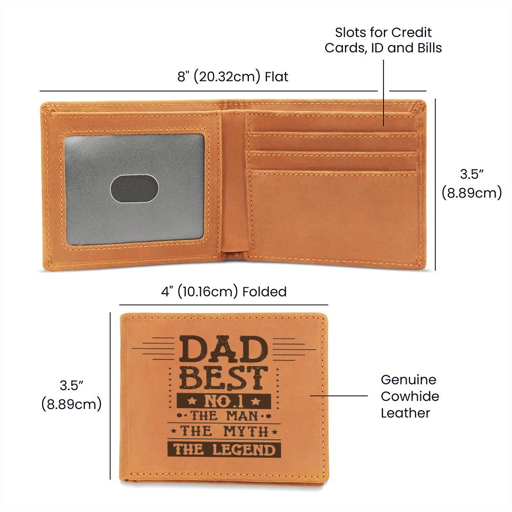 Dad Best #1 The Man The Myth The Legend Leather Wallet