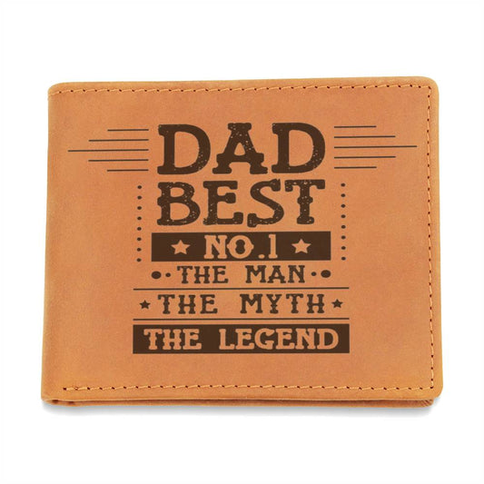 Dad Best #1 The Man The Myth The Legend Leather Wallet