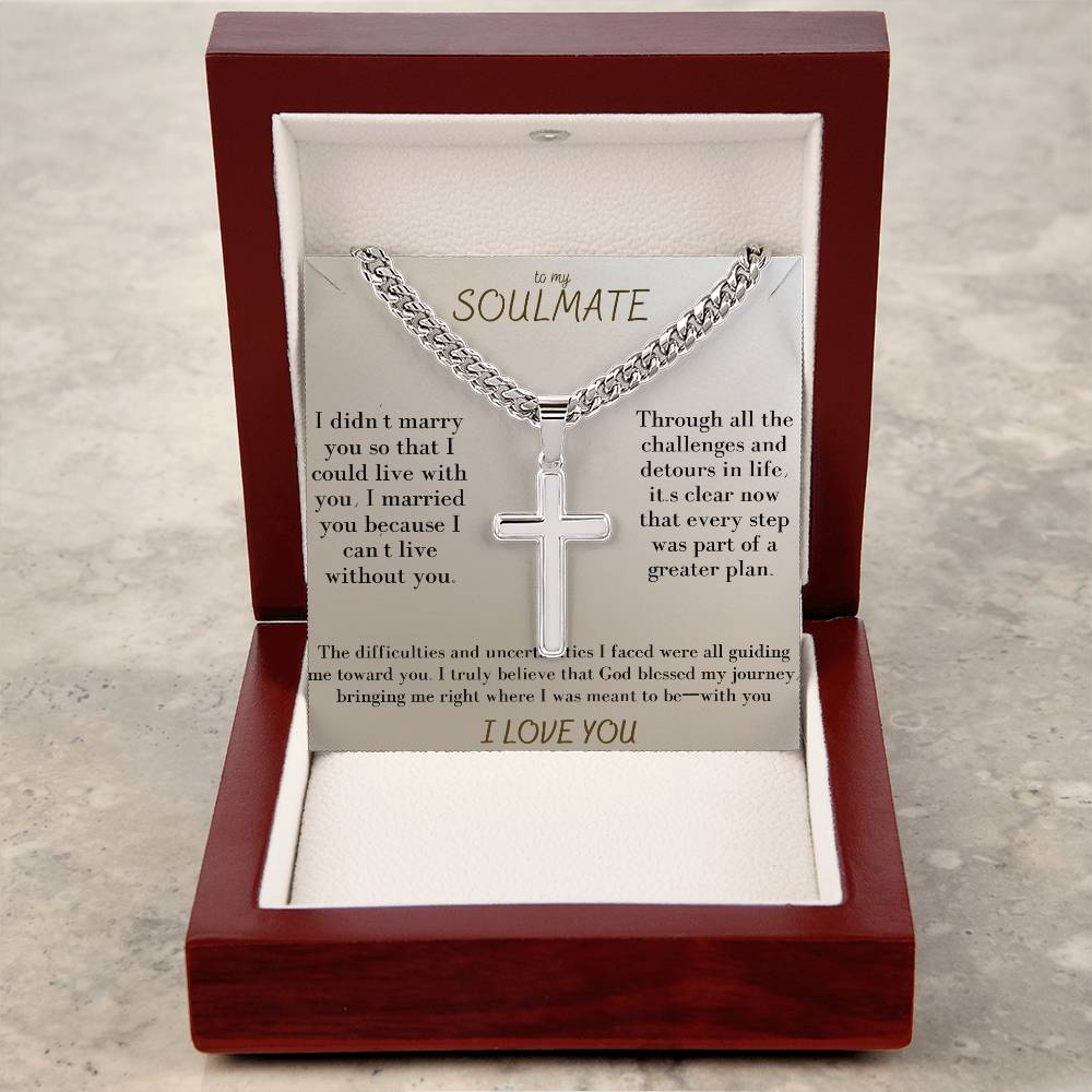 To My Soulmate Our Journey Cross Necklace