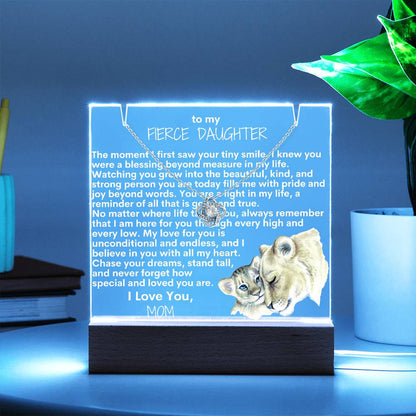 To My Fierce Daughter Cub Keepsake Acrylic Bundle (Love Knot)