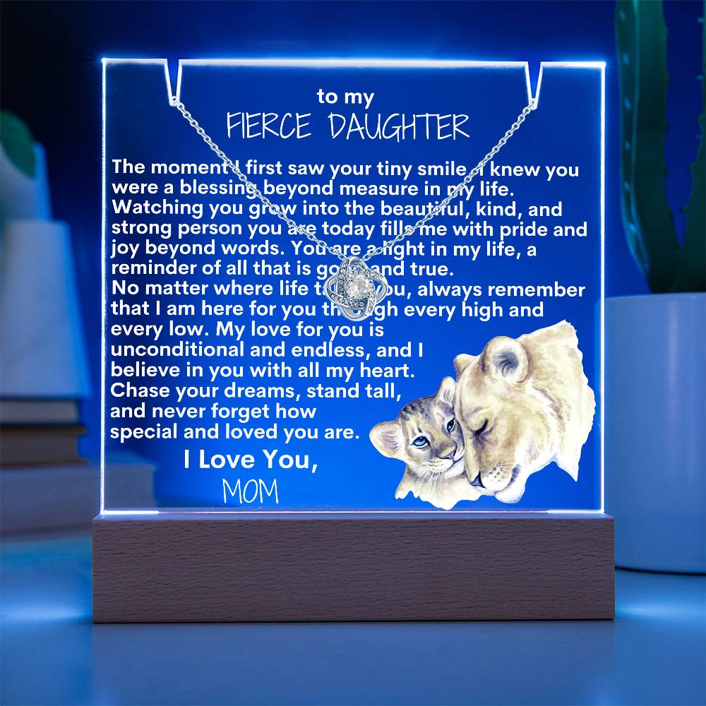 To My Fierce Daughter Cub Keepsake Acrylic Bundle (Love Knot)