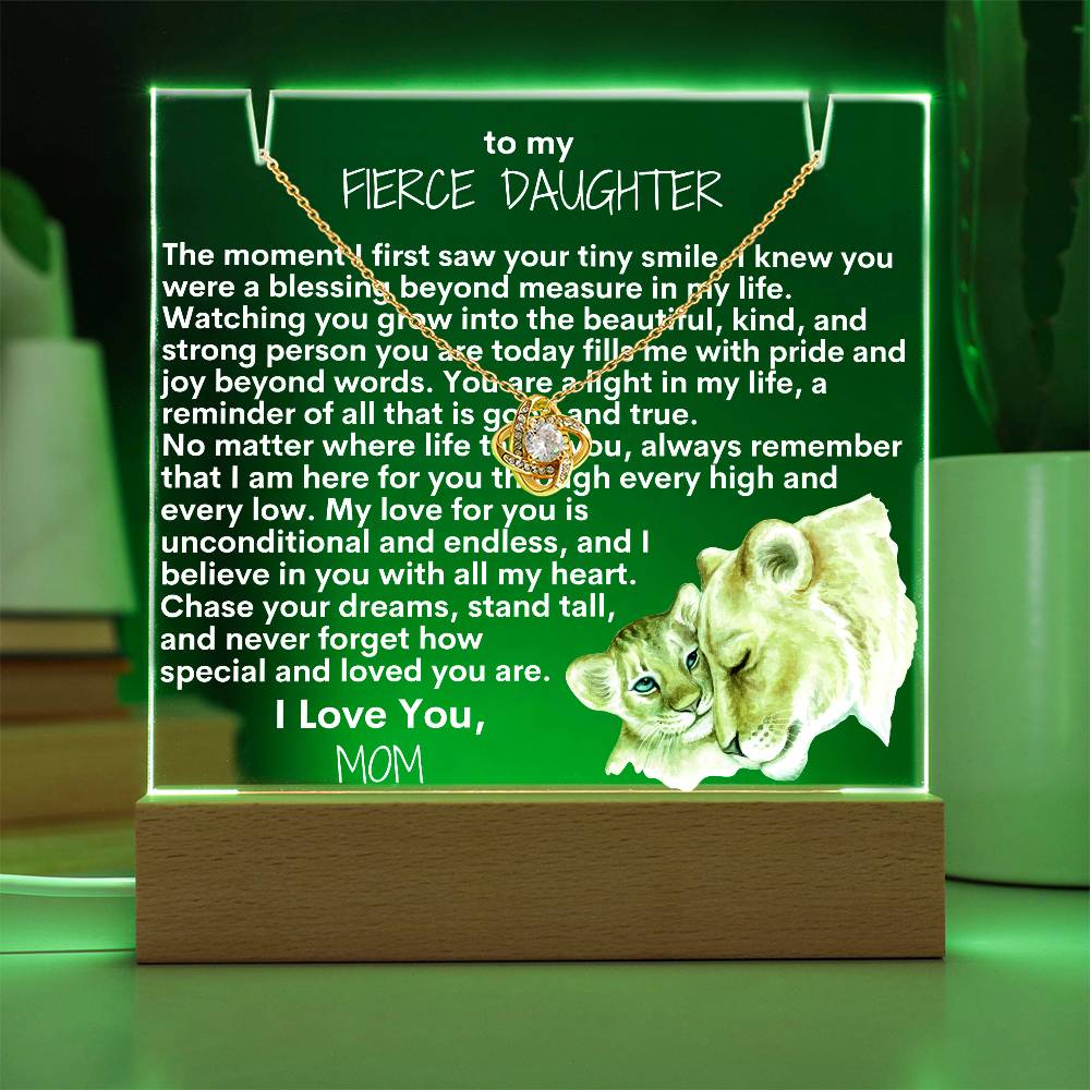 To My Fierce Daughter Cub Keepsake Acrylic Bundle (Love Knot)