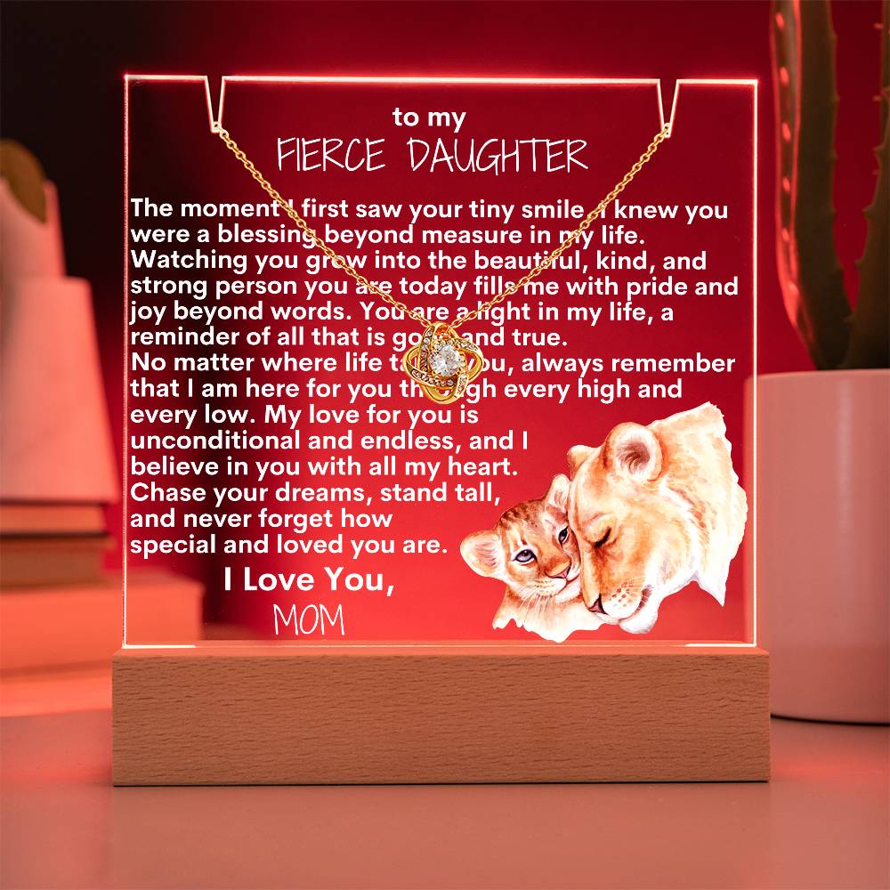 To My Fierce Daughter Cub Keepsake Acrylic Bundle (Love Knot)